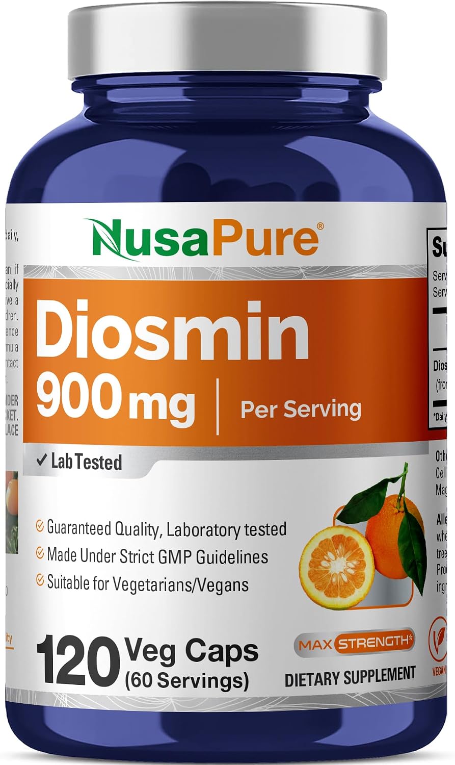 NusaPure Diosmin 900mg per Serving - 120 Vegan Capsules (Non-GMO) - görsel 1