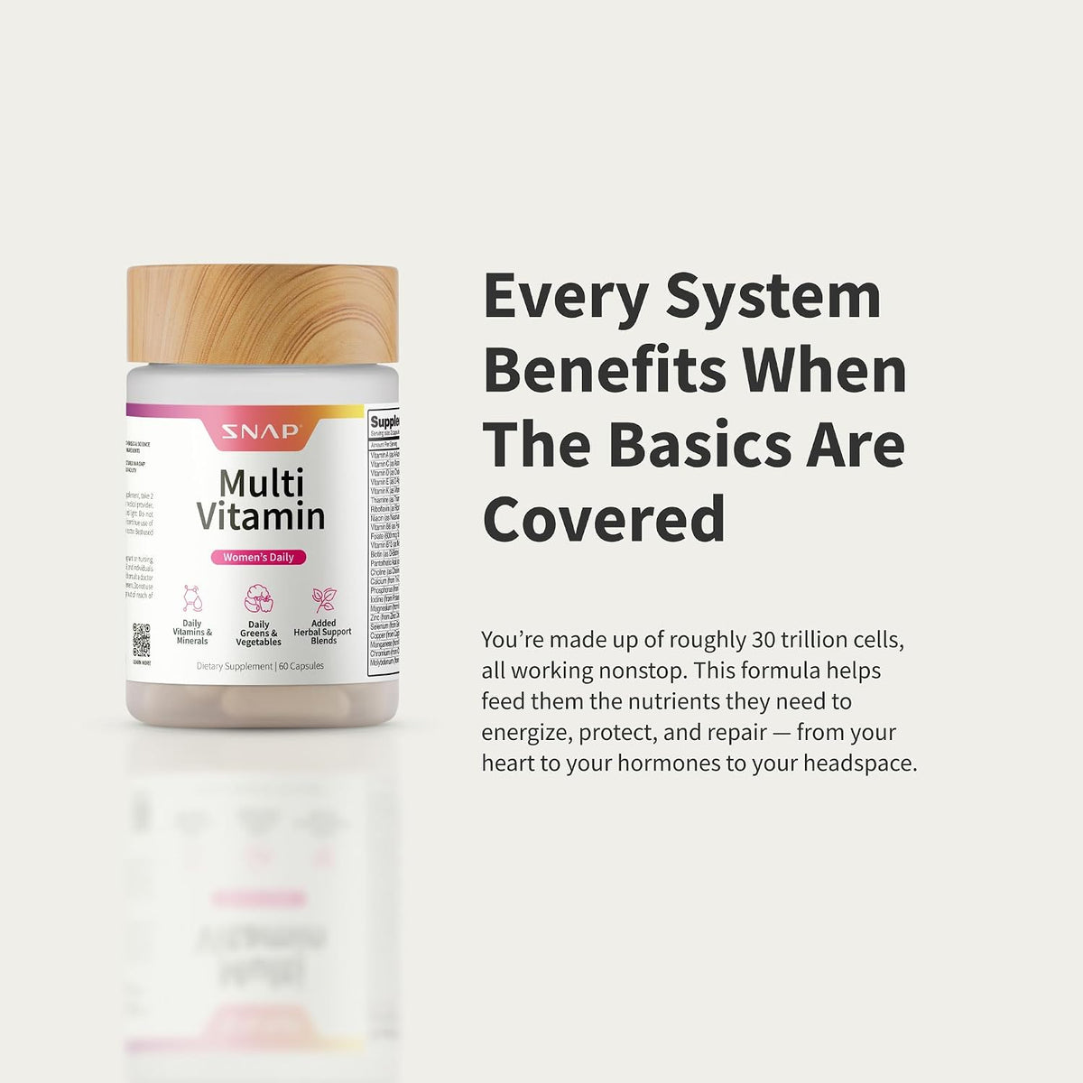 Snap Supplements Daily Multivitamin for Women, 60 Capsules - görsel 6