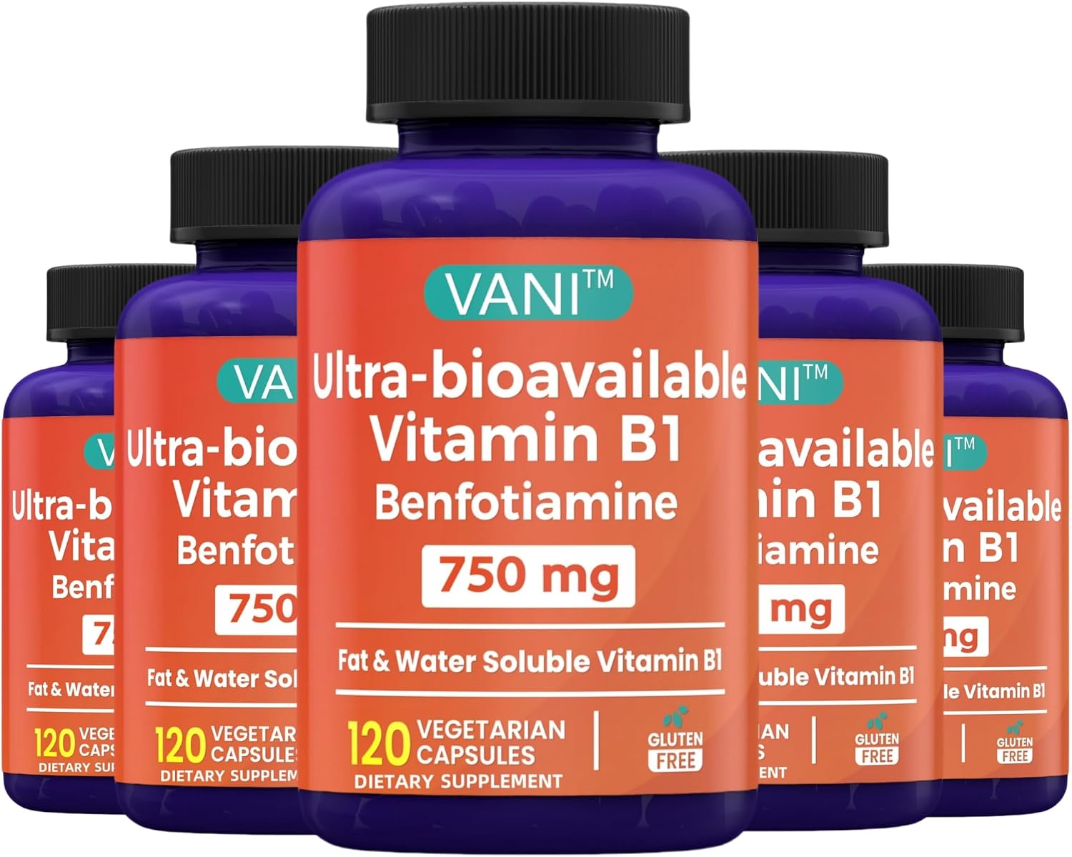 Mega Benfotiamine 750mg – Highly Bioavailable Vitamin B1 Supplement, Gluten-free, 120 Capsules - görsel 9
