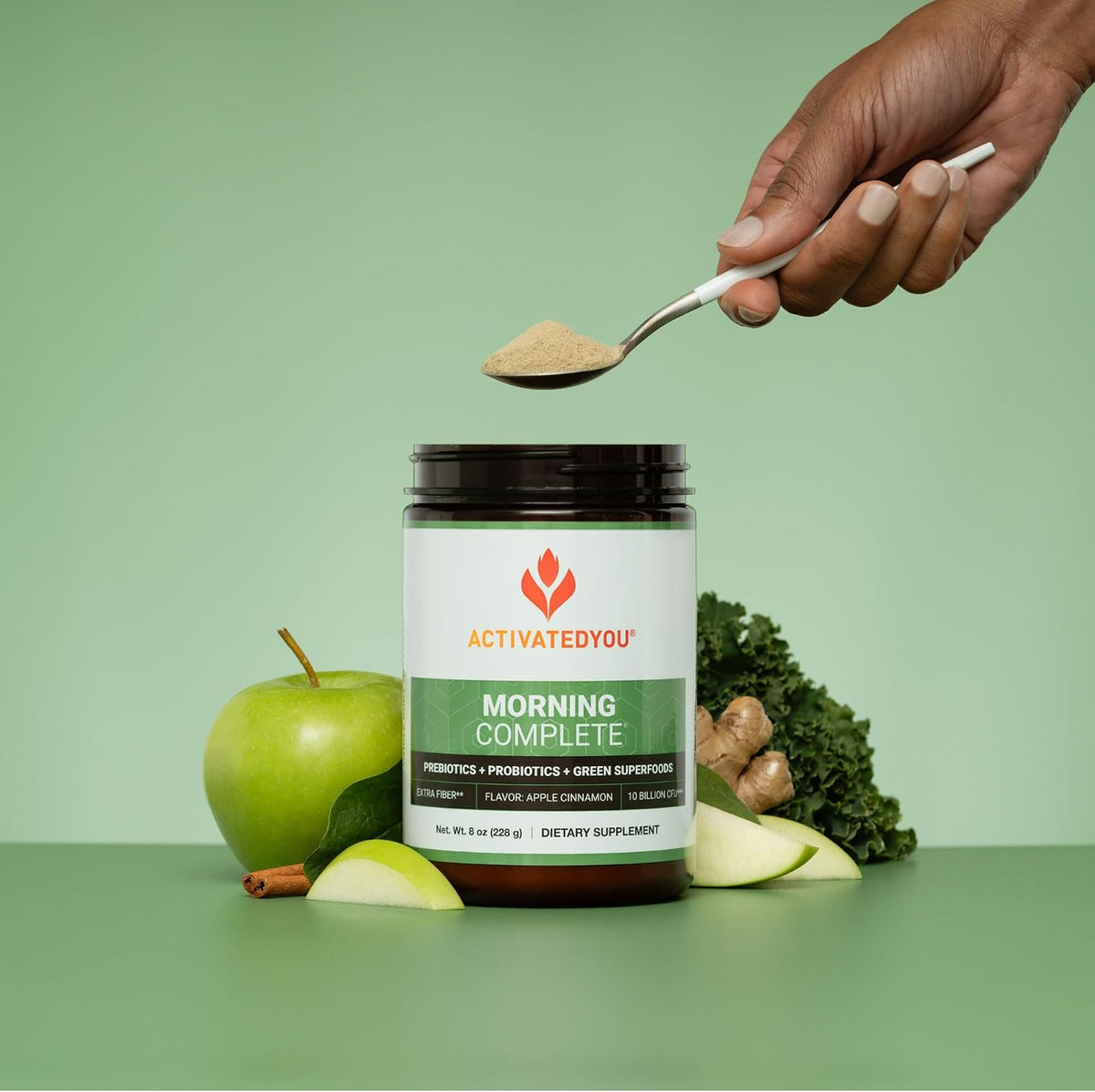 ACTIVATEDYOU Morning Complete Daily Wellness Greens Superfood Drink Mix – Apple Cinnamon, 30 Servings – Image 8