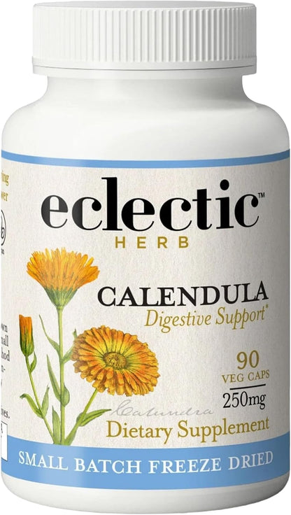 Eclectic Herb Freeze Dried Calendula Capsules - 90 Capsules, 250 mg