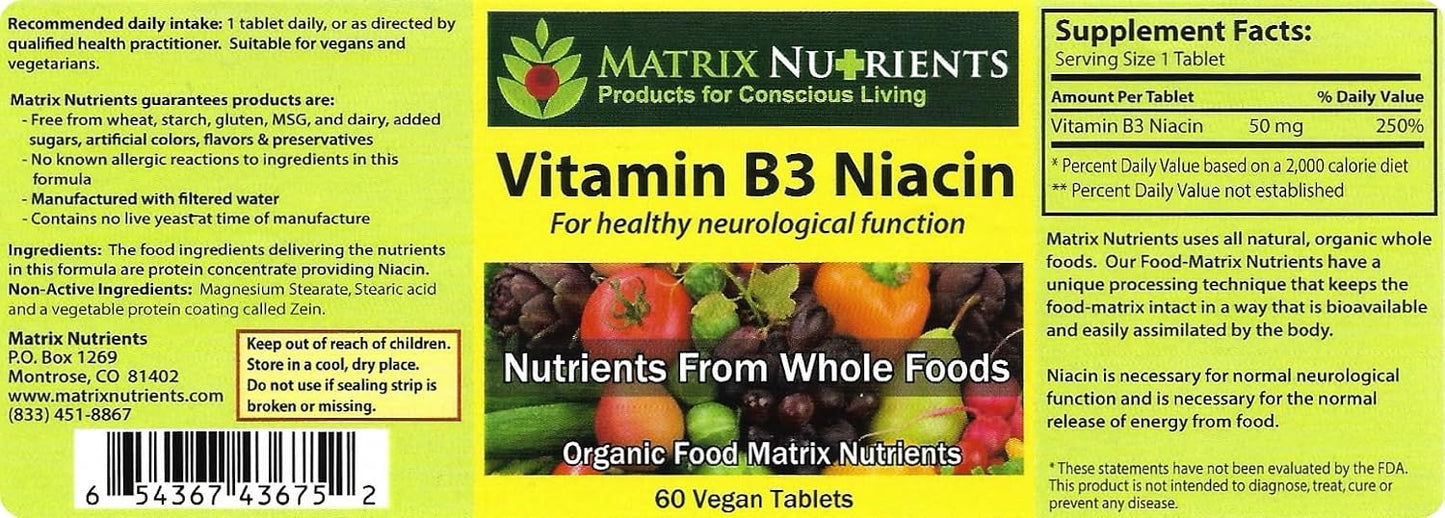 Vitamin B3 Niacin - Digestive, Heart & Immune Support - 100% Organic - Supports Brain Function, Energy & Reduces Tiredness - Vegan Tablets (60ct) - görsel 2