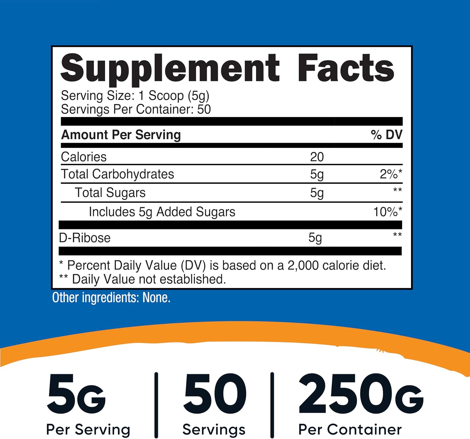 Nutricost D-Ribose Powder (250g) - 100% Pure - görsel 2