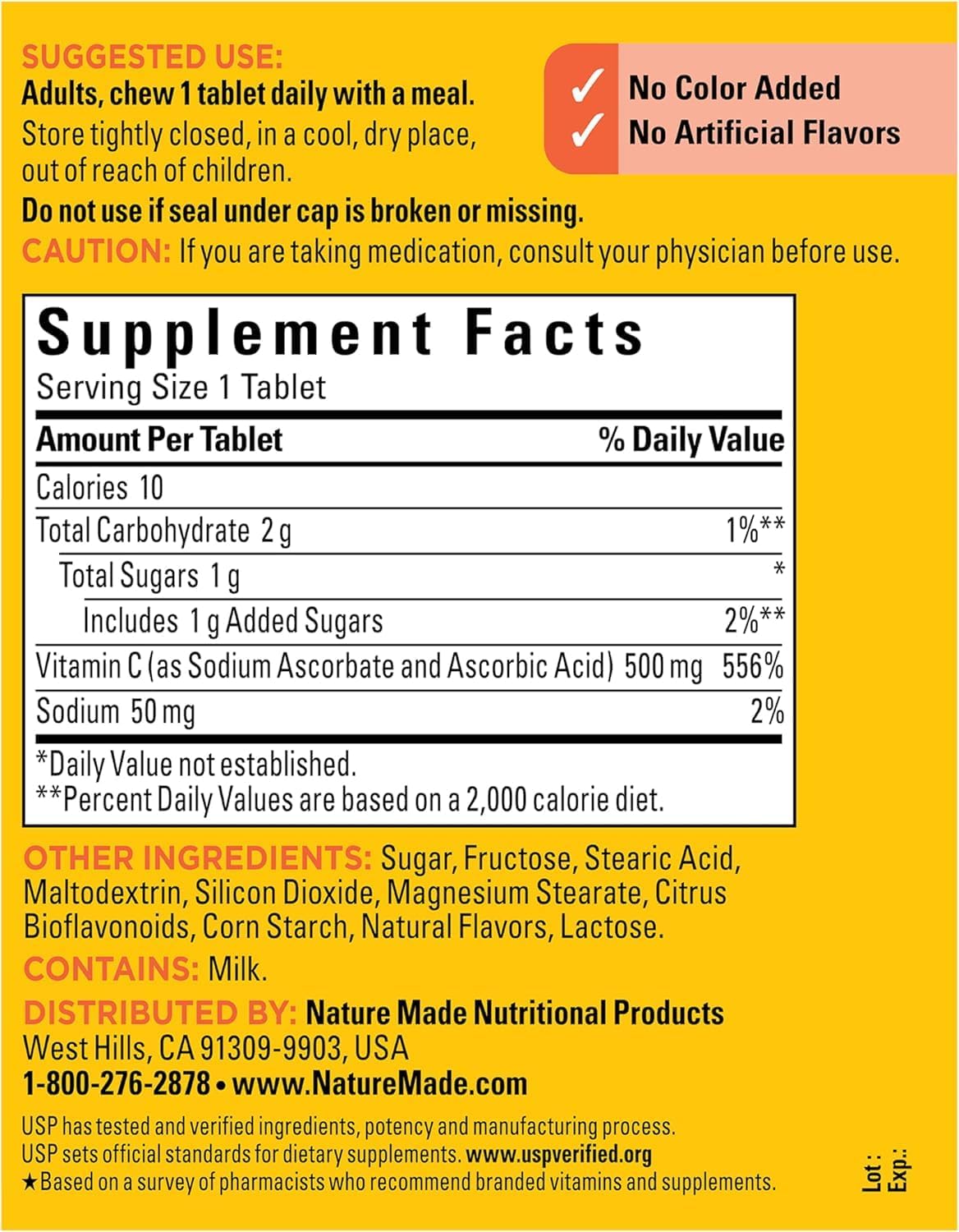 Nature Made Vitamin C 500 mg Chewable Tablets 150 per pack (Pack of 2) - görsel 2