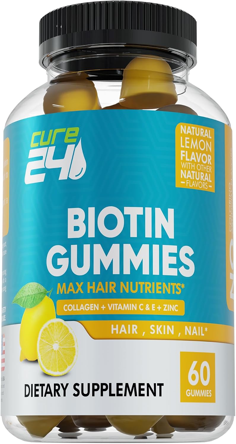 Biotin Gummies with Vitamin C, E, Collagen, and Zinc – Hair, Skin & Nails Support – 60 Gummies - görsel 1