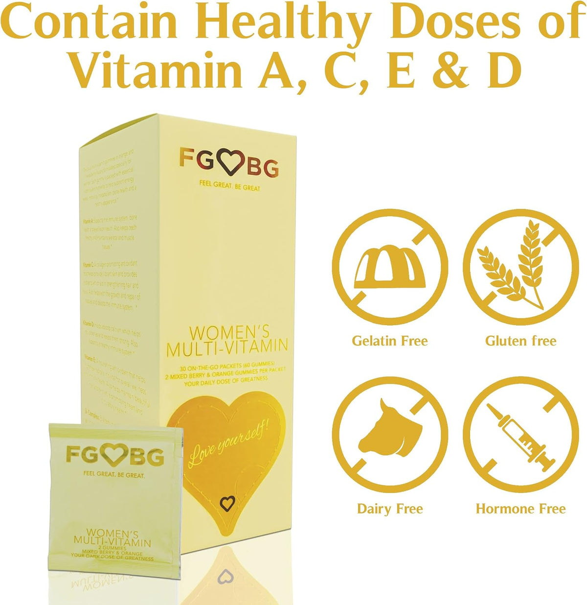FGBG Women's Multivitamin Gummies - Vegan All-in-One Formula - Supports Energy & Brain Function - 30-Day Supply - görsel 5