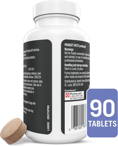FortiFlora Canine Probiotic Chewable Tablets – Digestive and Immune Support, 90 Tablets
