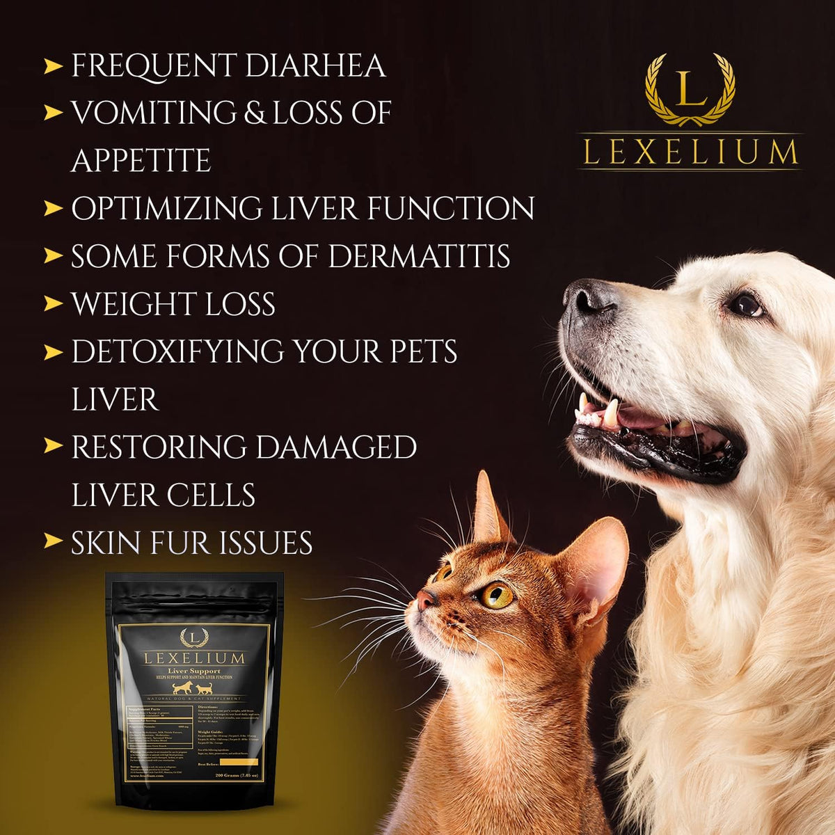 Lexelium Liver Support Supplement for Dogs and Cats – Milk Thistle & Natural Ingredients Powder, 200g - görsel 4