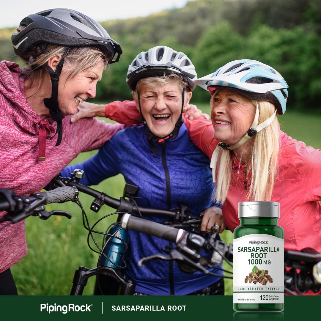 Piping Rock Sarsaparilla Root Capsules (120 Count) - Non-GMO, Gluten-free - görsel 5