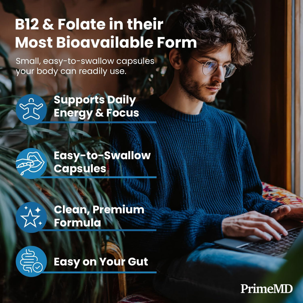 PrimeMD Methylated B Complex with B12 Methylcobalamin and Methyl Folate 1000 mcg - görsel 3