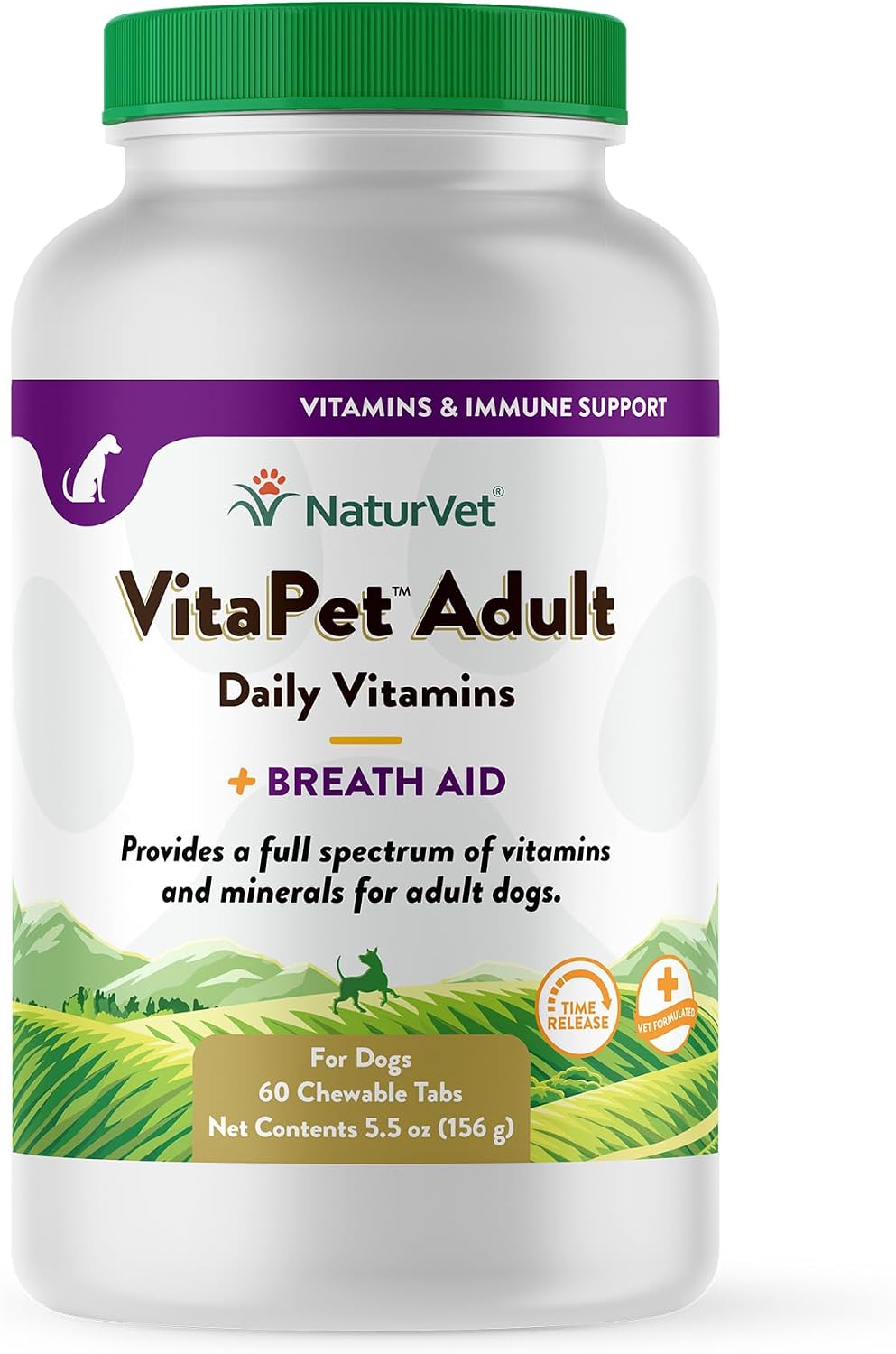 NaturVet VitaPet Adult Daily Vitamins for Dogs with Breath Aid, 60 Tablets - görsel 1