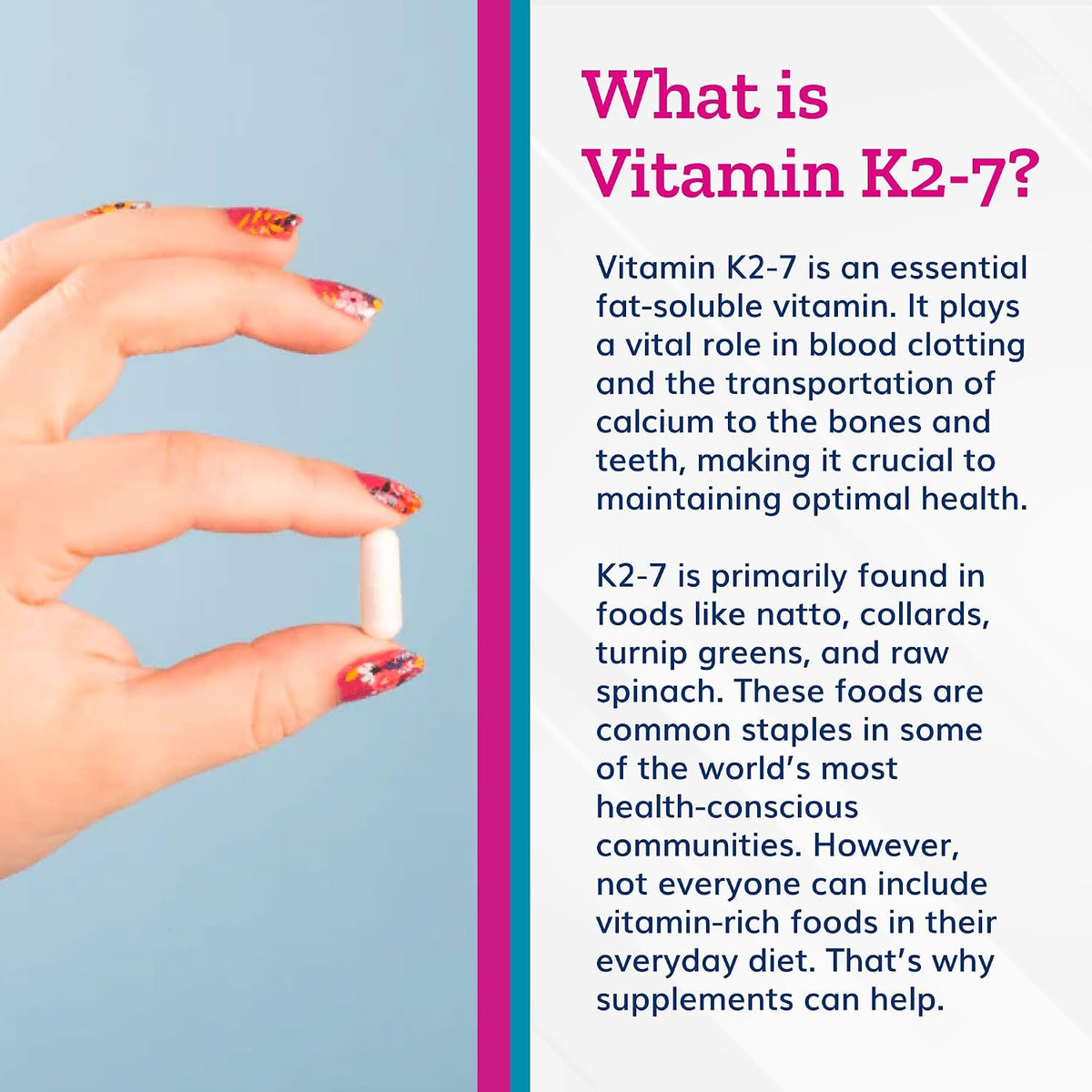 Just Thrive Vitamin K2-7 - Bone Health K2 Vitamin Supplement, 60 Capsules - görsel 5