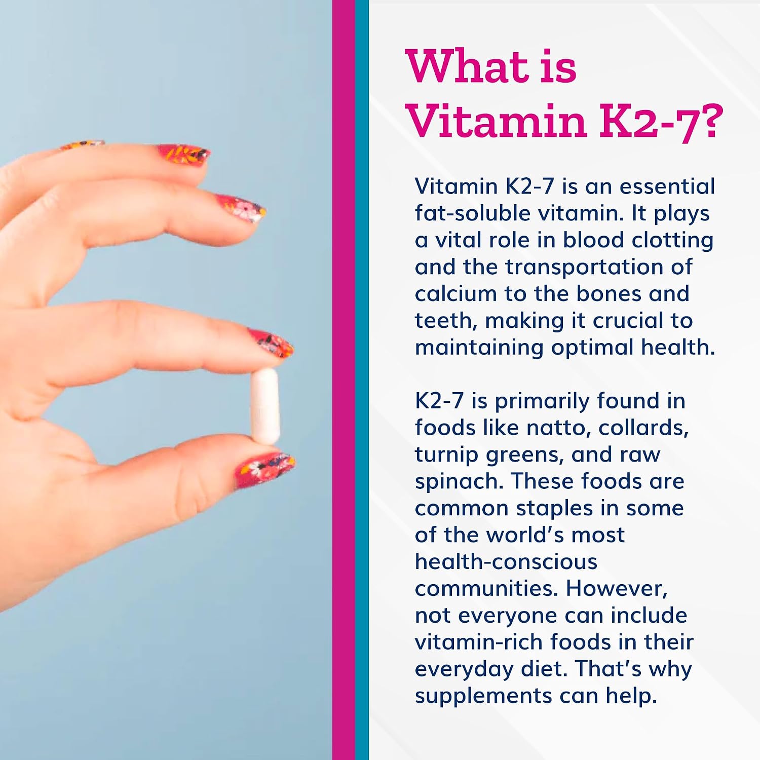 Just Thrive Vitamin K2-7 - Bone Health K2 Vitamin Supplement, 60 Capsules - görsel 5