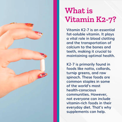 Just Thrive Vitamin K2-7 - Bone Health K2 Vitamin Supplement, 60 Capsules