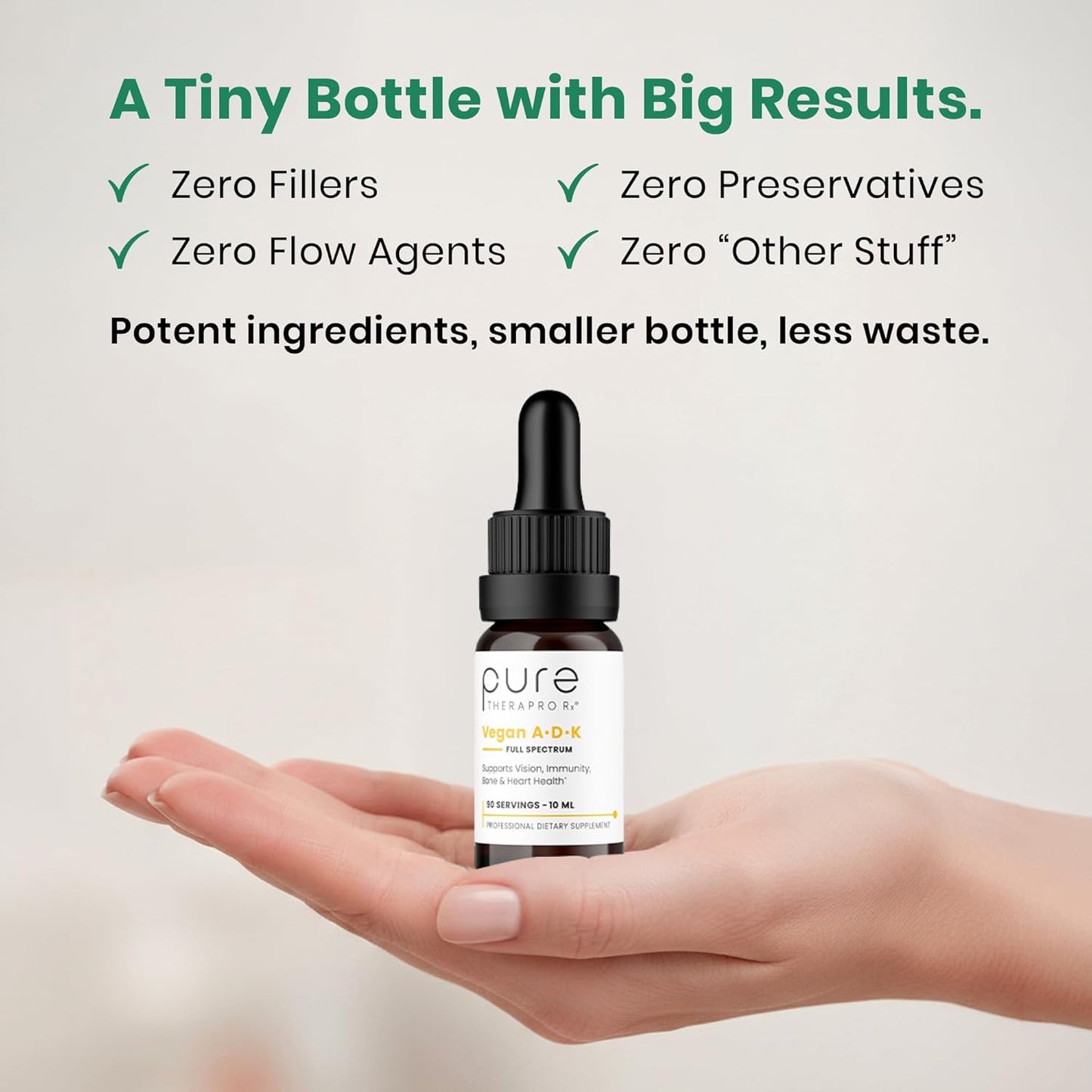 Pure Therapro Rx Vegan A-D-K Drops (10 ml) - Liposomal Vitamin A, D3 & K2 - görsel 5
