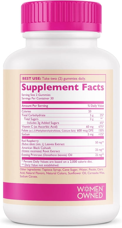 Hormone Balance Gummies for Women - Hormonal Harmony for Mood, Energy & Bloating - PMS, Perimenopause & Menopause Support - Red Raspberry Leaf & Black Cohosh - 60 Gummy Supplements