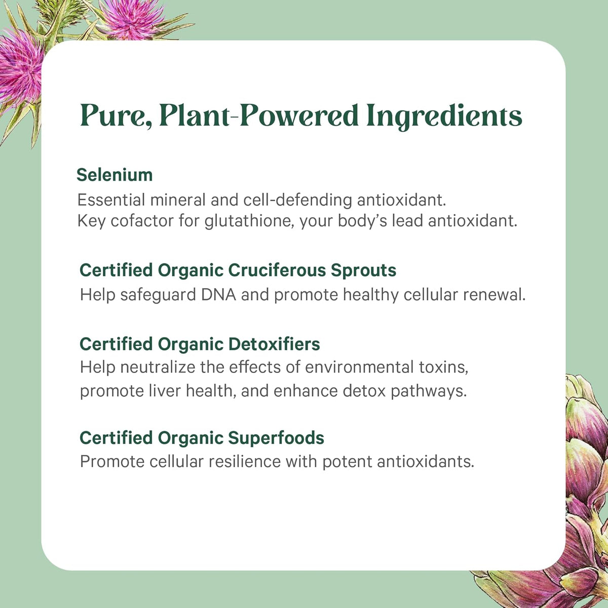 PURE SYNERGY Cell Protector | Cellular Health Supplement | Selenium & Organic Cruciferous Vegetables | Antioxidant & Immune Support | 120 Capsules - görsel 5