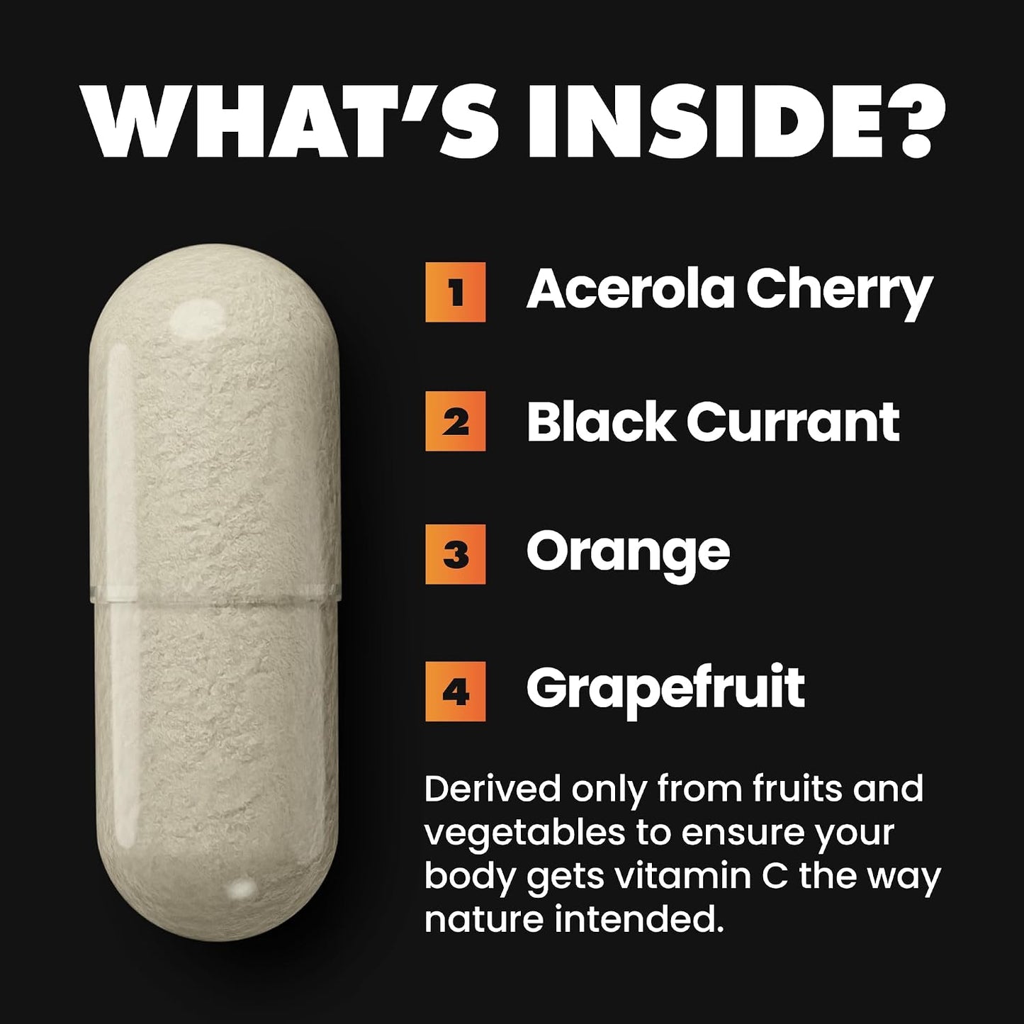 Gains in Bulk Real Vitamin C - Whole Food Chewable with Citrus Bioflavonoids, 60 Tablets - görsel 4