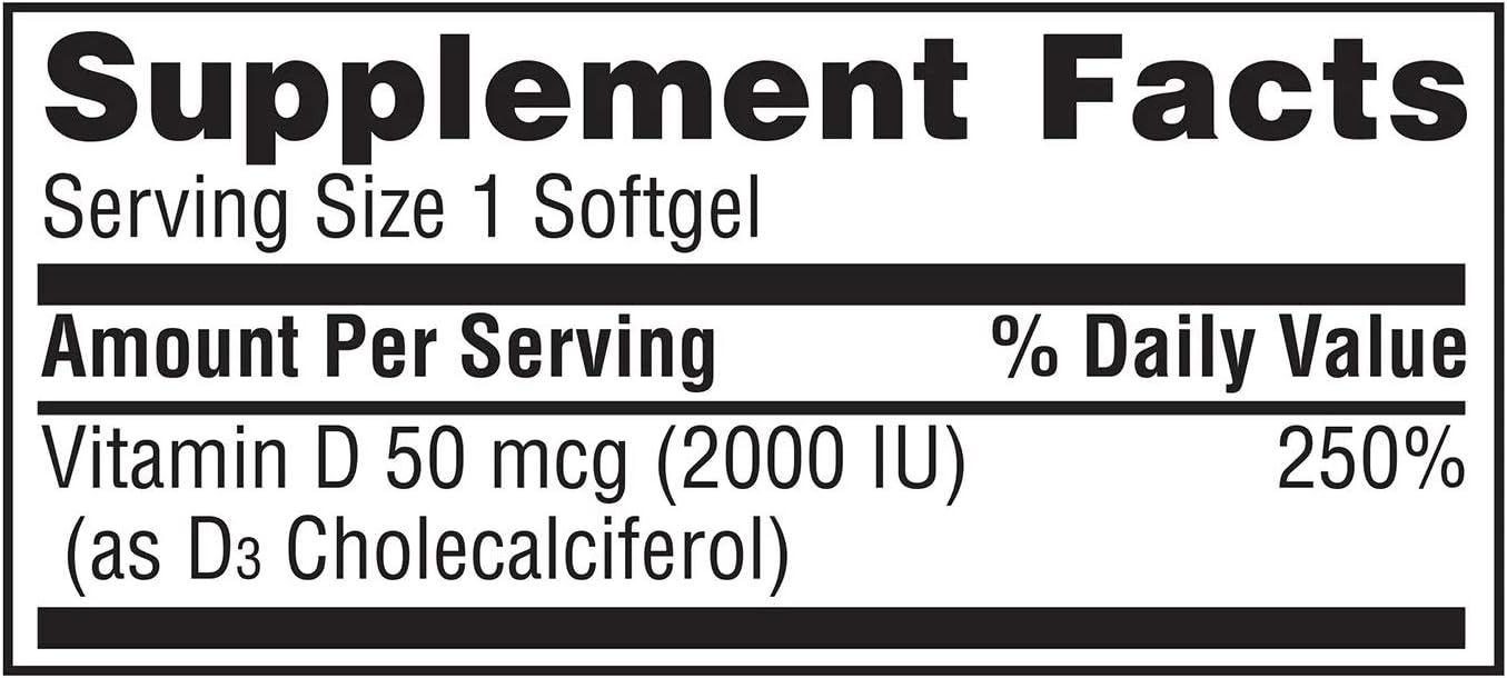 Member's Mark Vitamin D3 50 mcg (2000 IU) Food Supplement, 400 Softgels - görsel 4