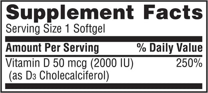 Member's Mark Vitamin D3 50 mcg (2000 IU) Food Supplement, 400 Softgels