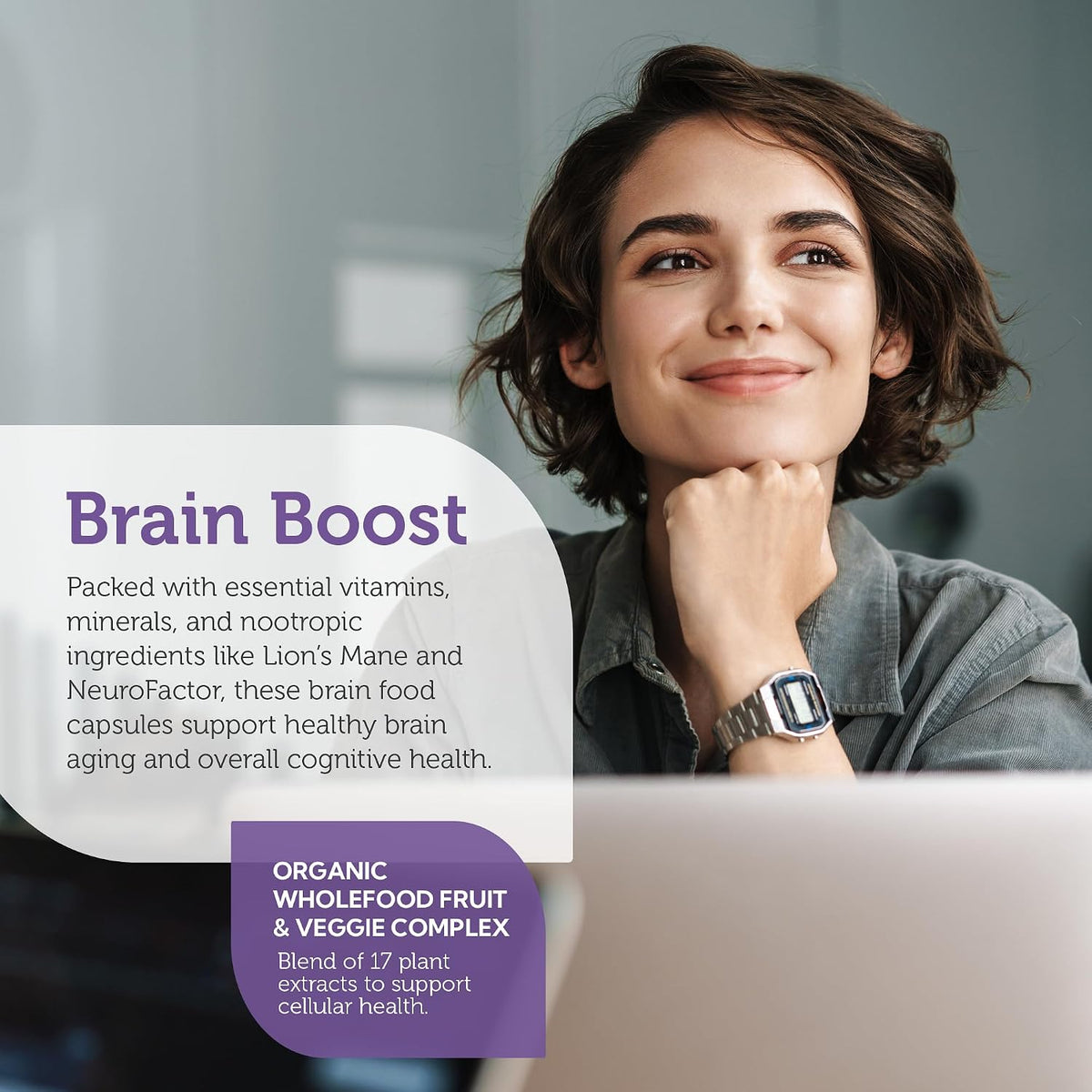 Zahler Brainfood Multivitamin with Lion's Mane and Neurofactor - 60 Capsules - görsel 4