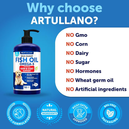 Omega 3 Fish Oil for Dogs – Wild Caught Pollock & Salmon Oil