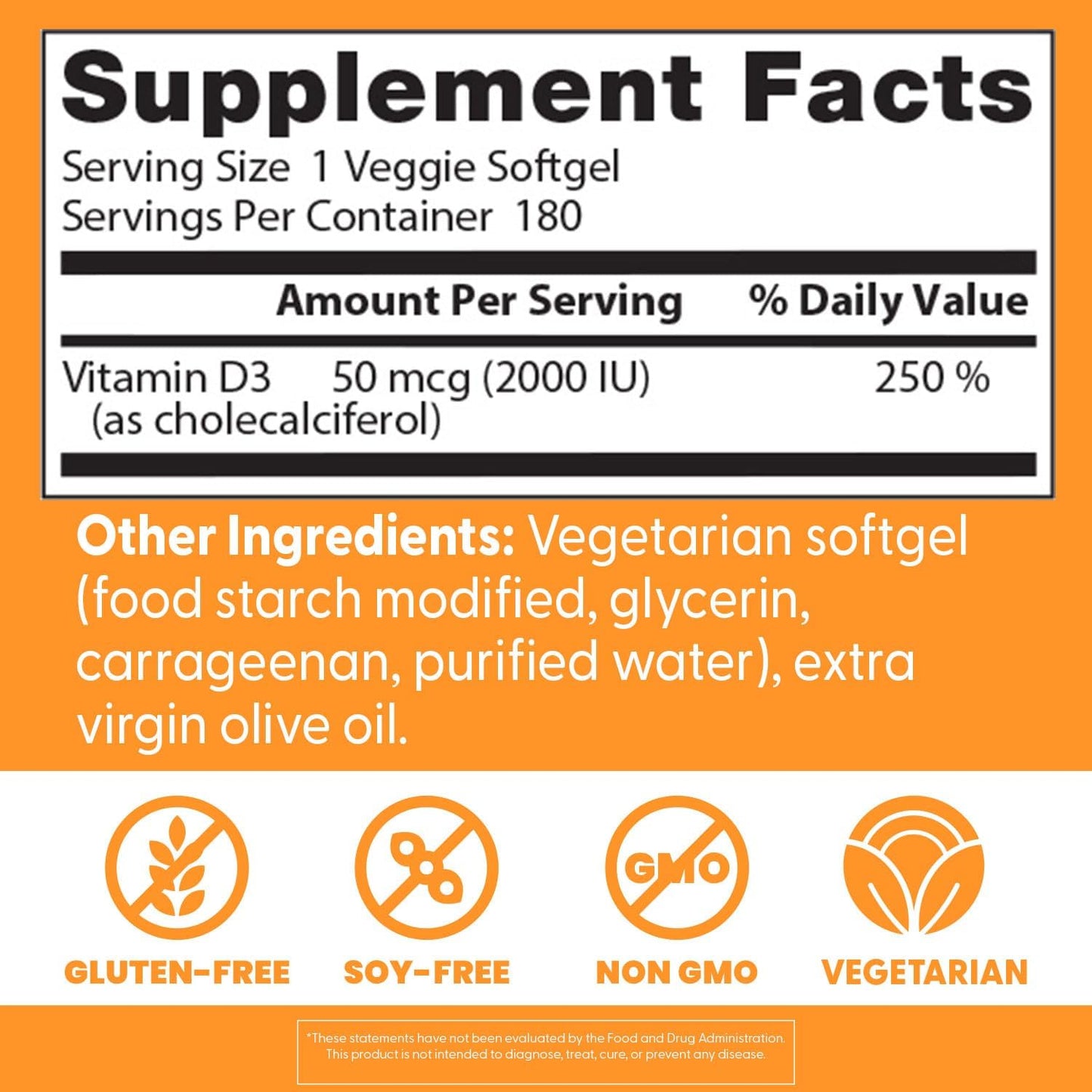 Doctor's Best Vitamin D3 2000 IU Soft gel capsules - 180 Count - görsel 3