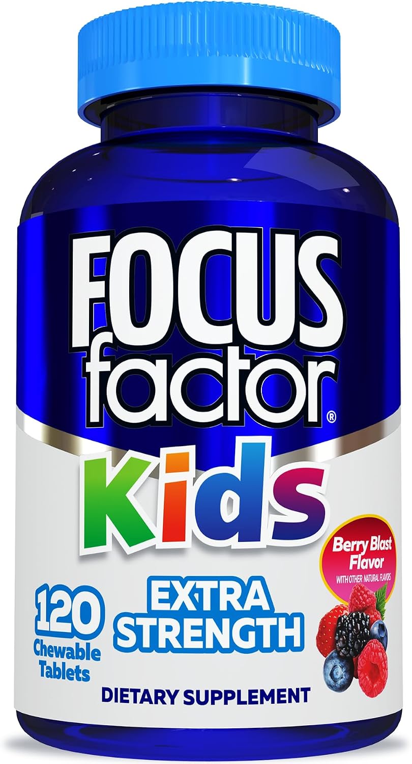 Focus Factor Kids Extra Strength Daily Chewable – Brain Health Support – 120 Chewable Tablets - görsel 1
