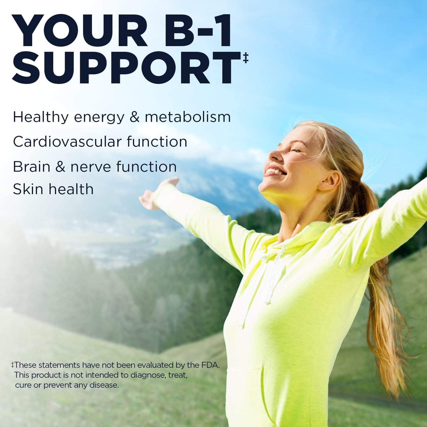 KAL Vitamin B1 100 mg - Thiamine Supplement for Energy, Metabolism and Nervous System Health - 100 Tablets - görsel 3