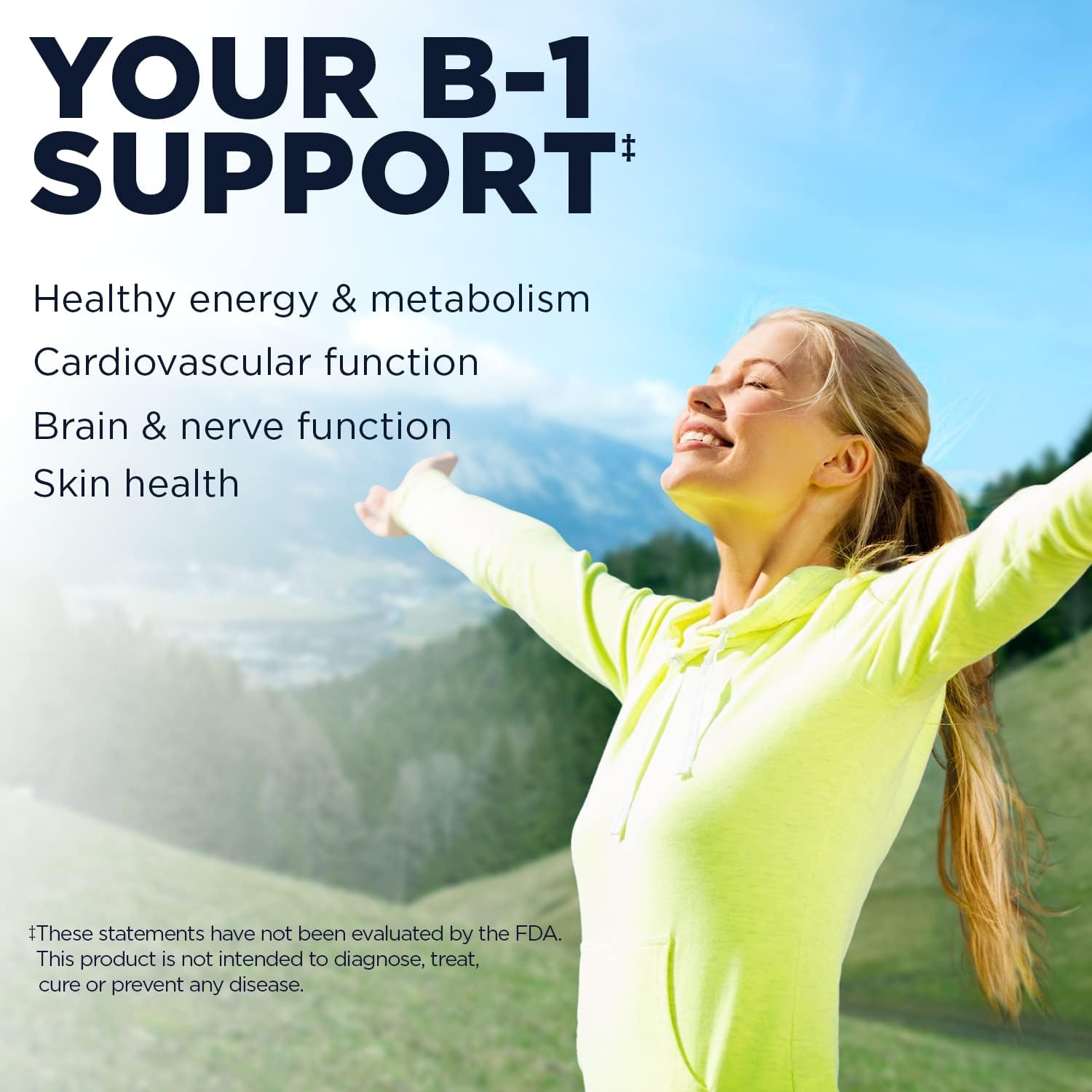 KAL Vitamin B1 100 mg - Thiamine Supplement for Energy, Metabolism and Nervous System Health - 100 Tablets - görsel 3