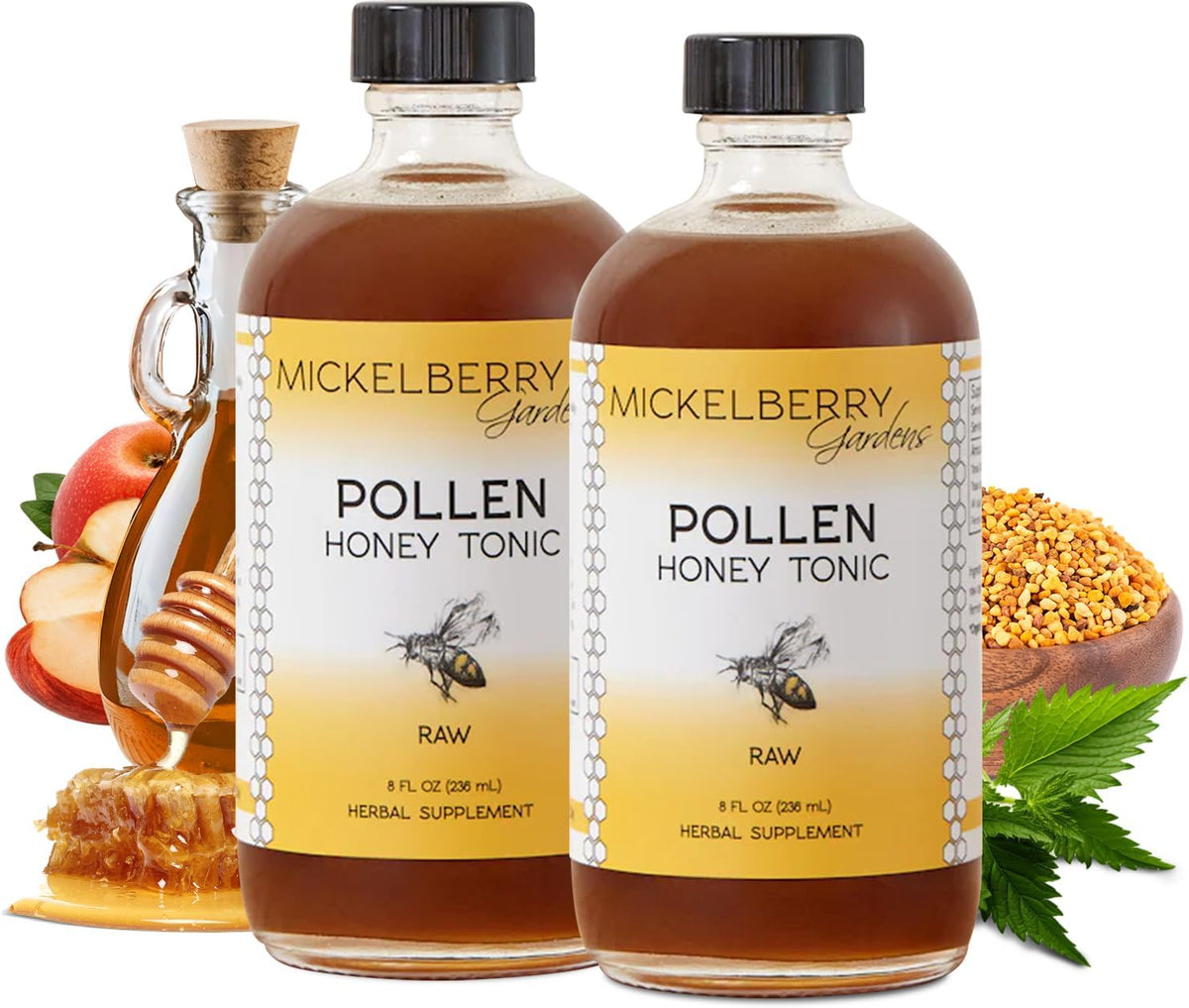 Mickelberry Gardens Pollen Honey Tonic 4oz (118ml) 2 Pack Respiratory Support - görsel 8