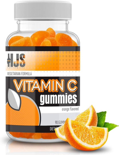 HJS Supplements Vitamin C Gummies - Orange Flavour, 1000mg, 90 Count