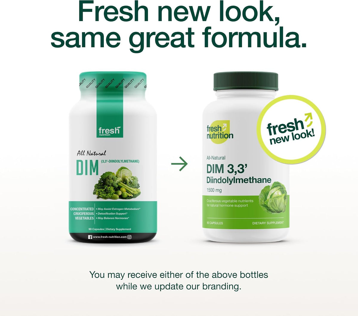Fresh Nutrition DIM Supplement 500mg – Vegan, Non-GMO, Gluten-Free – 90 Capsules - görsel 2