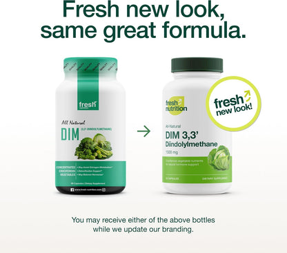 Fresh Nutrition DIM Supplement 500mg – Vegan, Non-GMO, Gluten-Free – 90 Capsules