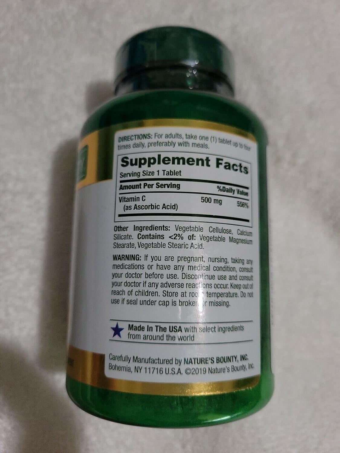 Nature's Bounty Pure Vitamin C 500 mg Tablets 250 Tablets (Pack of 6) - görsel 3