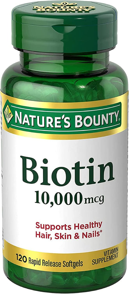 Nature's Bounty Biotin, Supports Healthy Hair, Skin and Nails, 120 Tablets