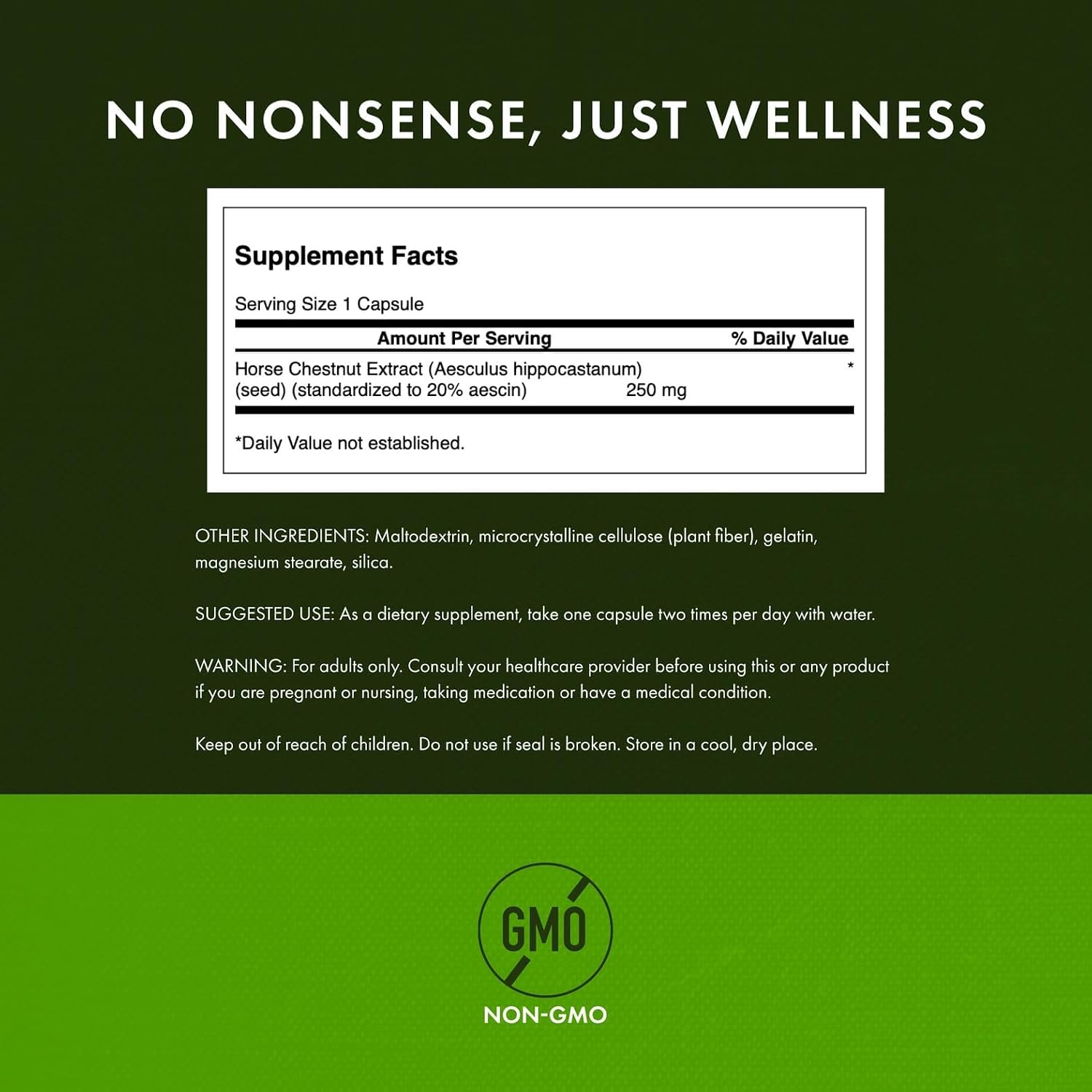 Swanson Horse Chestnut 22% Aescin (Standardised) 250 mg, 120 Capsules (2 Pack) - görsel 2