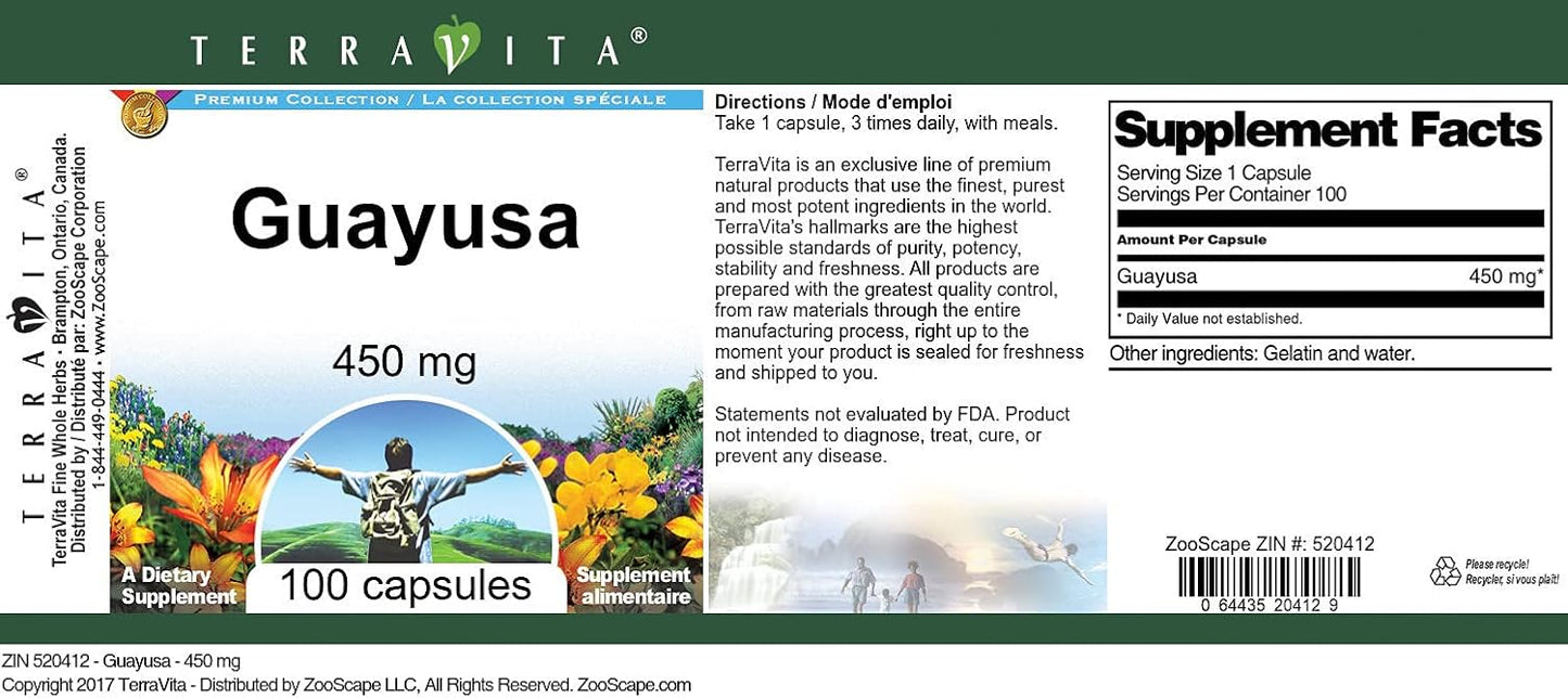Guayusa – 450 mg (100 Capsules) - görsel 3