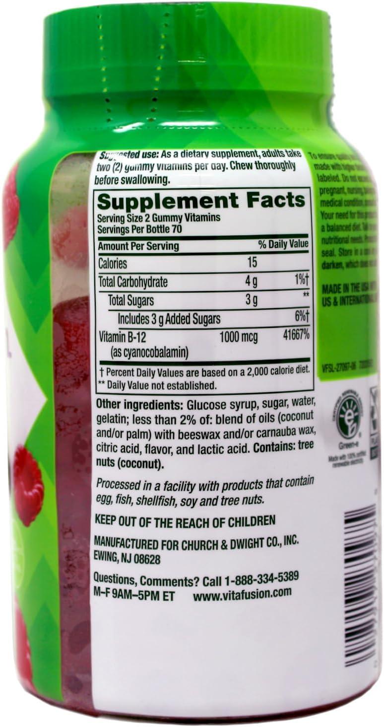 Vitafusion B-12 1000 mcg, 3-Pack (140 Count) - görsel 3