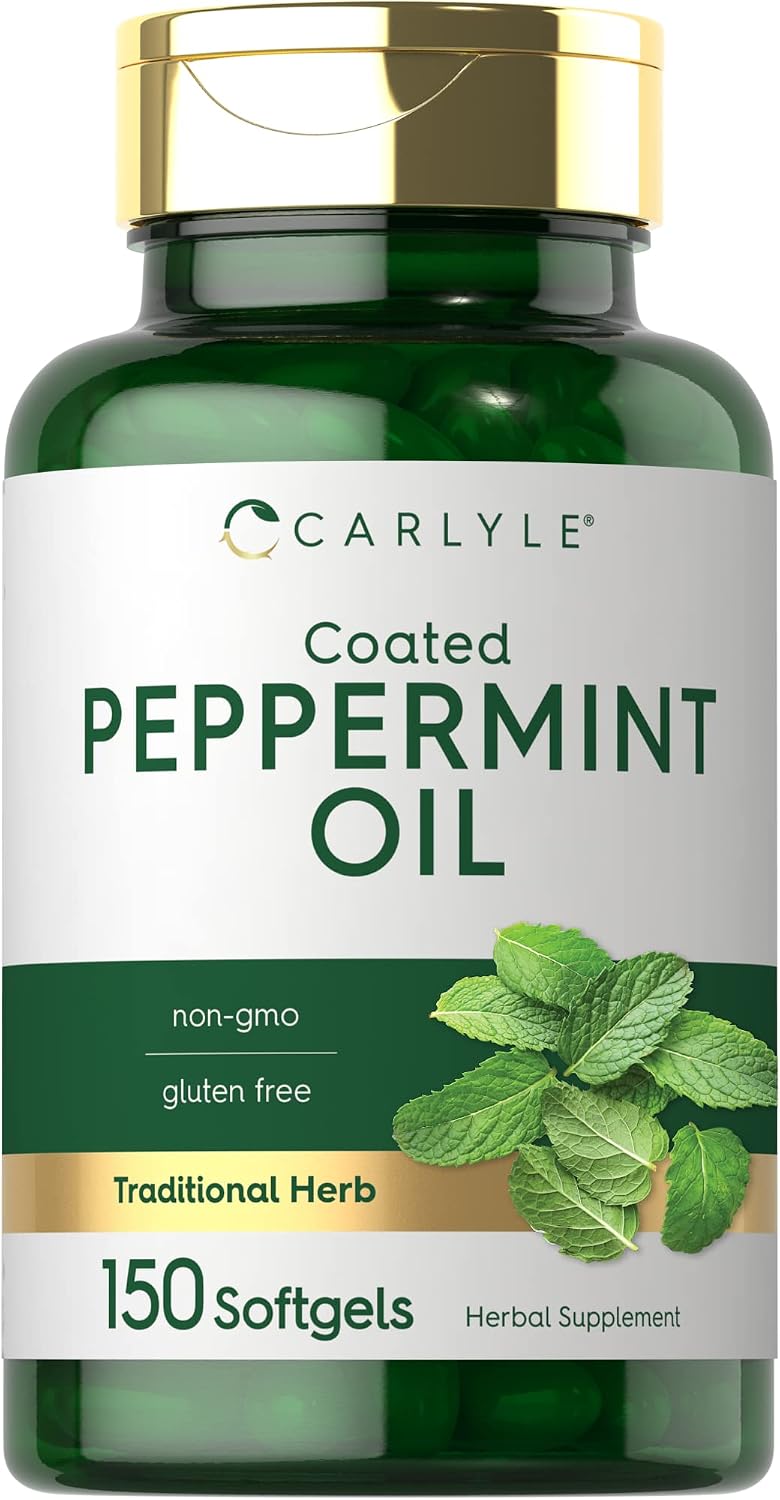 Carlyle Peppermint Oil Capsules, 150 Softgels | Herbal Supplement, Non-GMO, Gluten-free - görsel 1