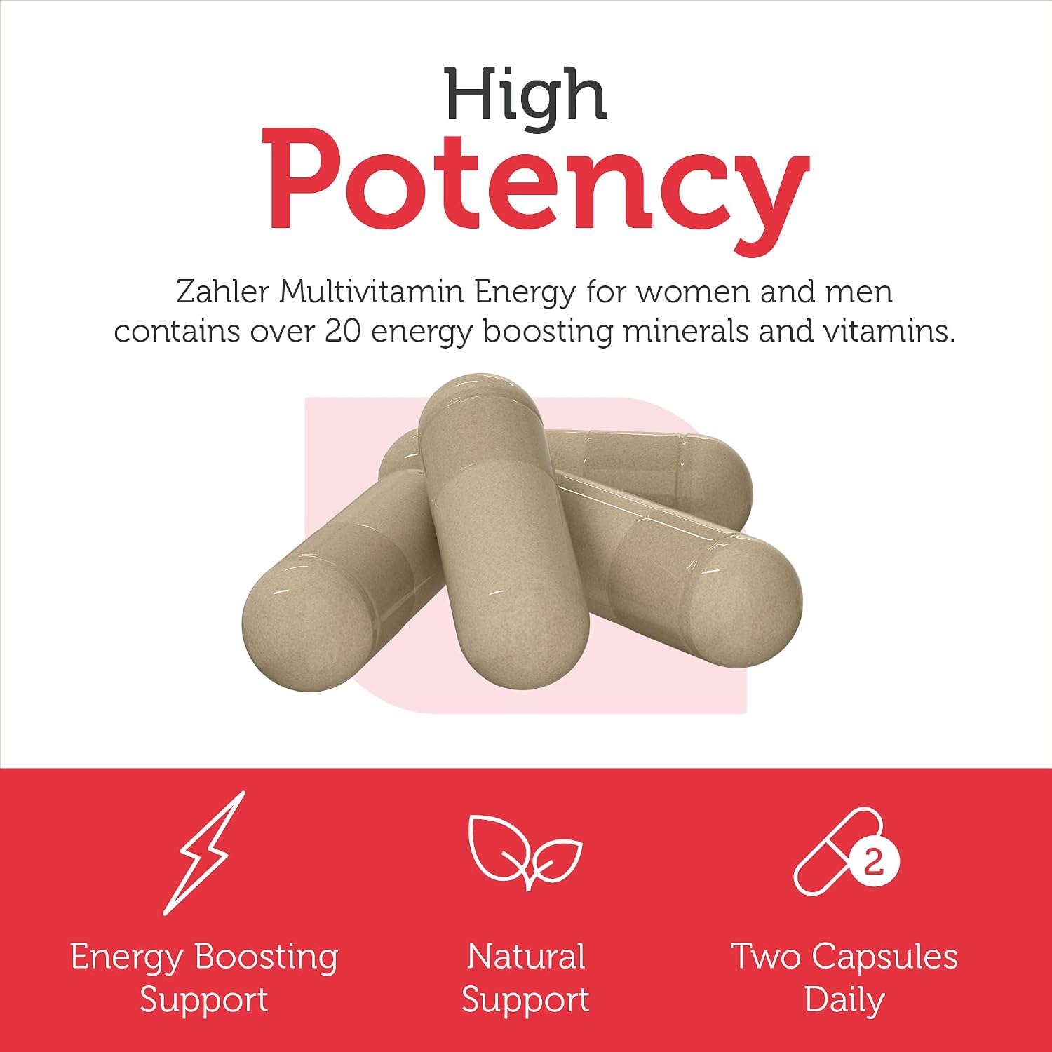 Zahler Daily Multivitamin for Women & Men – Energy Formula (60 Capsules) - görsel 4
