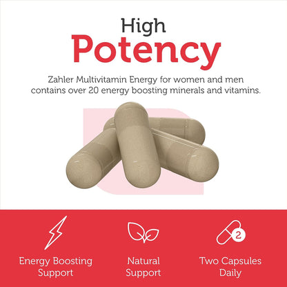 Zahler Daily Multivitamin for Women & Men – Energy Formula (60 Capsules)