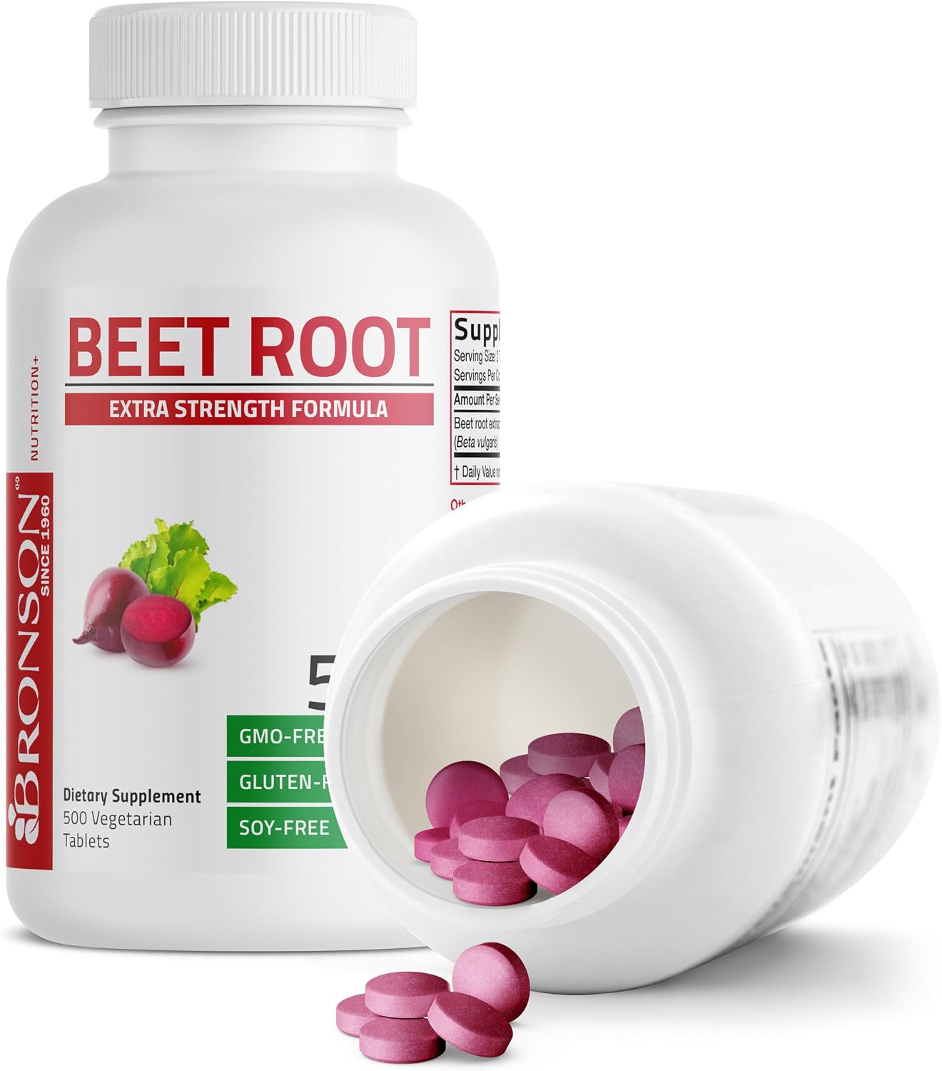 Bronson Beet Root Extra Strength, Non-GMO, 500 Vegetarian Tablets - görsel 6