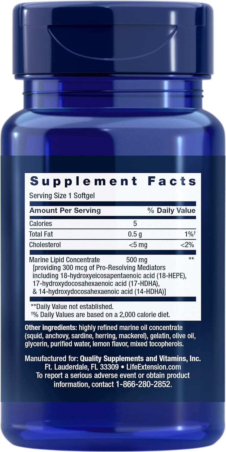 Life Extension Pro-Resolving Mediators, 18-HEPE, 17-HDHA, 14-HDHA, Supports the Body's Natural Post-inflammatory Response, 30 Softgels - görsel 2