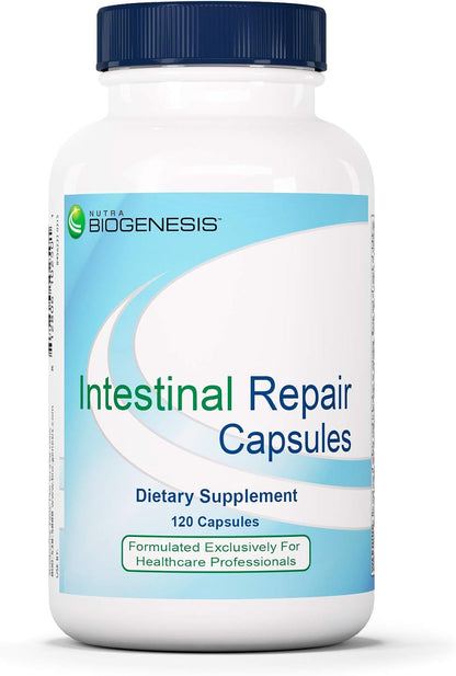 Nutra BioGenesis Intestinal Repair Capsules - Gut Health Supplement with Sodium Butyrate, L-Glutamine - 120 Capsules