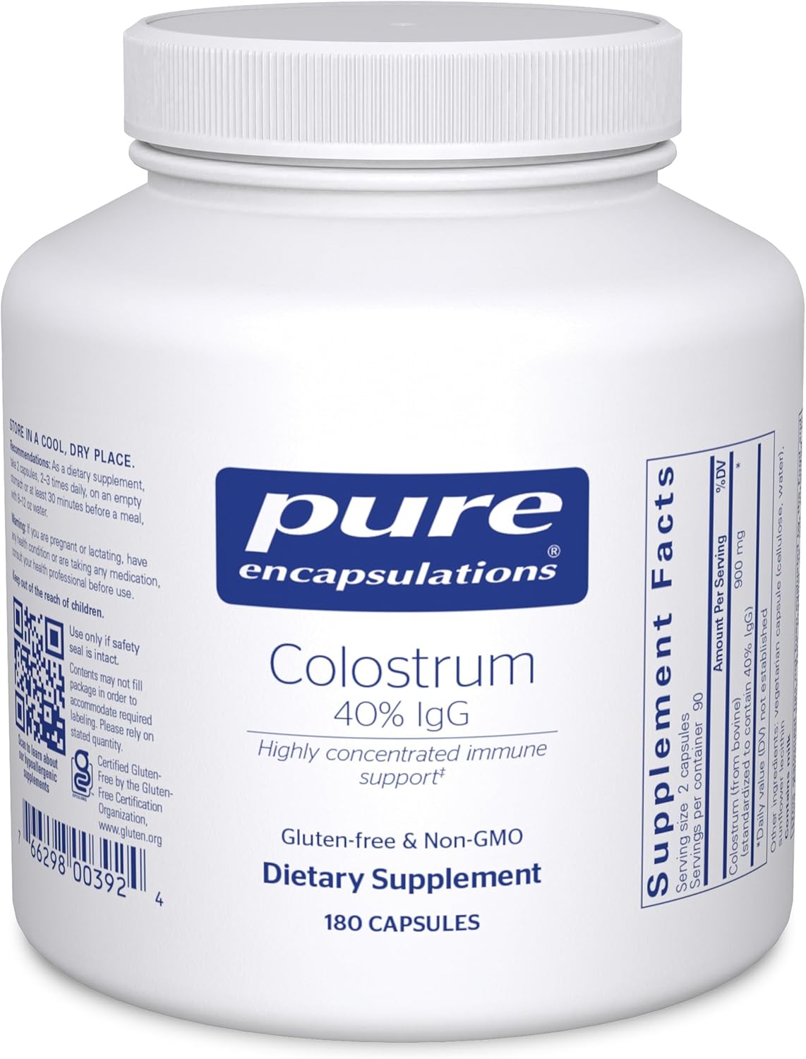 Pure Encapsulations Colostrum - 40% IgG Highly Concentrated Immune Support - 180 Capsules - görsel 1