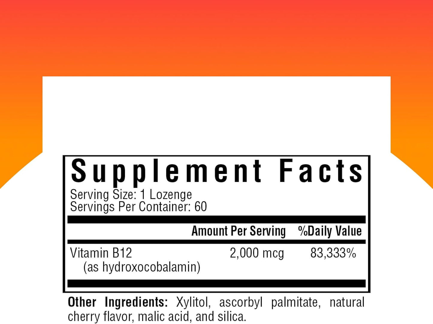 Seeking Health Hydroxo B12 - Vitamin B12 Supplement with Folate for Methylation and Energy Support - 2000 mcg, 60 Lozenges - görsel 2
