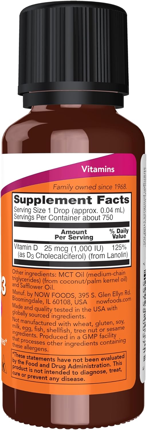 NOW Foods Liquid Vitamin D-3, Extra Strength, Structural Support*, 30 ml - görsel 2
