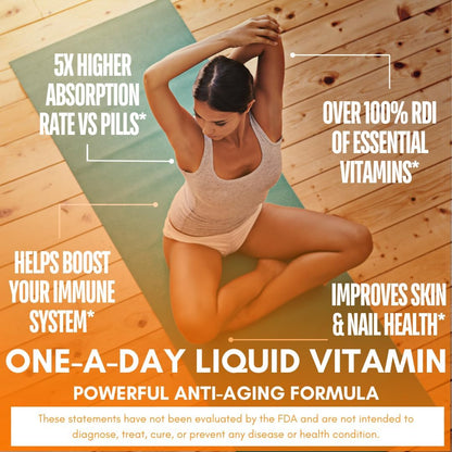 Mega Premium Liquid Multivitamin - Orange Flavour, 32 Servings