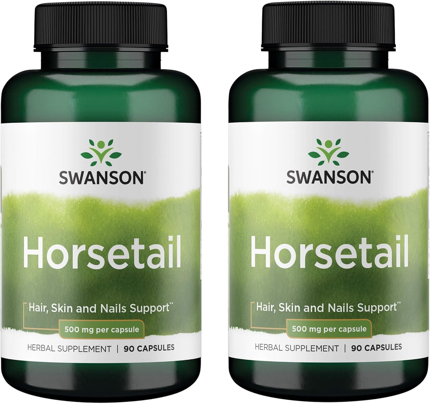 Swanson Horsetail 500mg Capsules, 2 Pack – Traditional Herbal Supplement for Hair, Skin & Nails - görsel 1